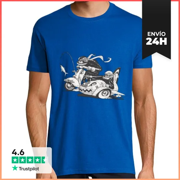 Camiseta Hombre Clásica Tiburón De Costado LaTostadora