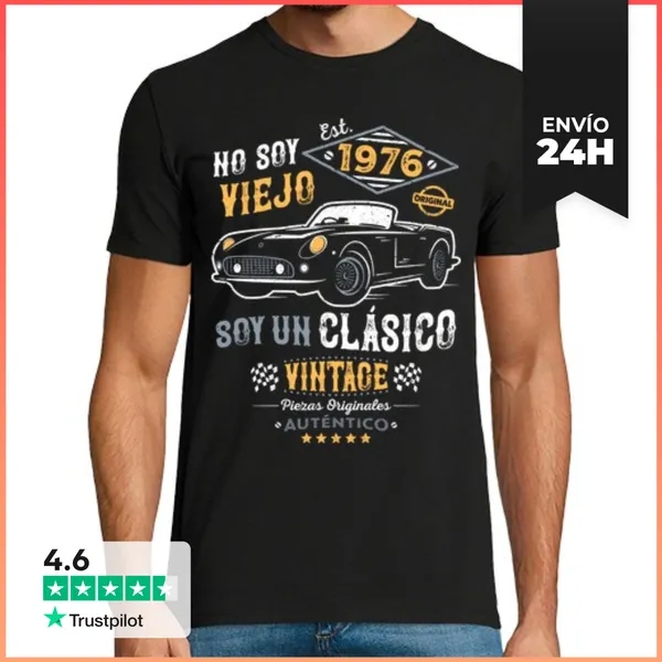 Camiseta Hombre Clásica 1976. No Soy Viejo, Soy Un Clásico