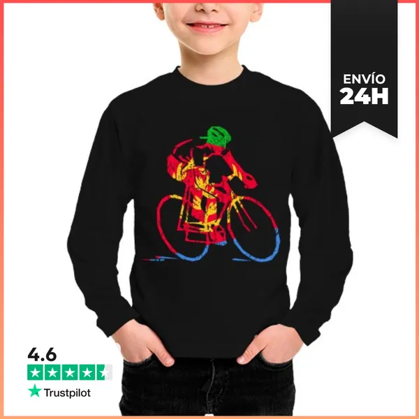 Camiseta Manga Larga Para Niños Ciclista Eritreo Carrera De Ruta