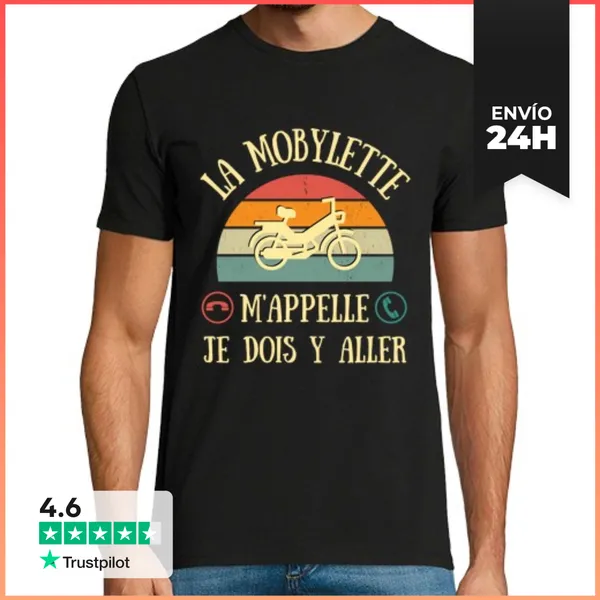 Camiseta Hombre Clásica Ciclomotor Me Llama Humor Mobeur