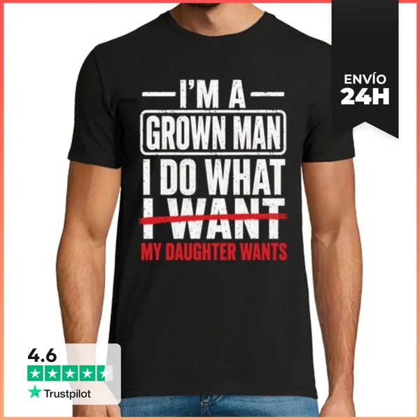 Camiseta Hombre Clásica Divertido Papá Soy Un Hombre Adulto Mi