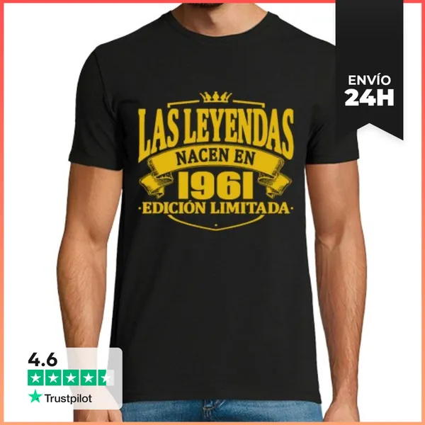 Camiseta Hombre Clásica Las Leyendas Nacen En 1961 LaTostadora