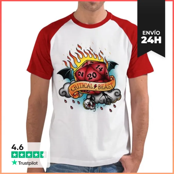 Camiseta Hombre, Estilo Béisbol Critical Beast LaTostadora