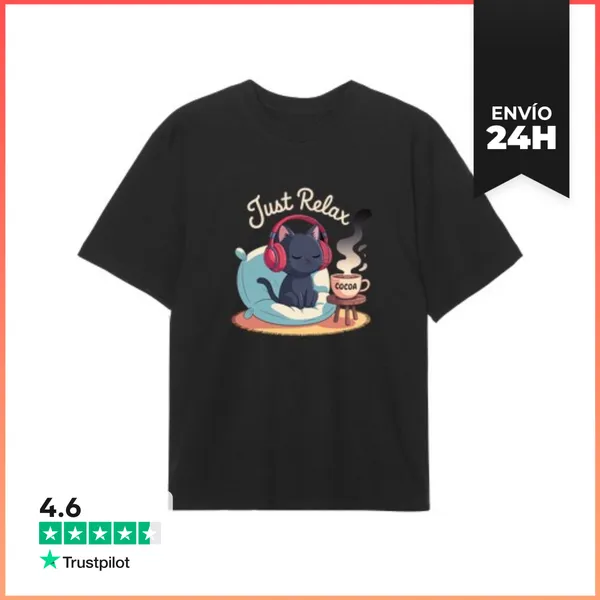 Camiseta Oversize Just Relax Cat Shirt LaTostadora