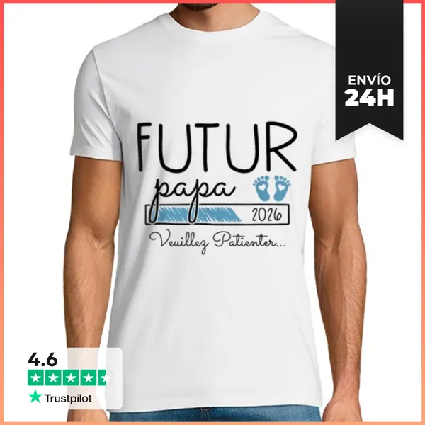 Camiseta Hombre Clásica Futuro Papá 2026 Anuncio De Embarazo