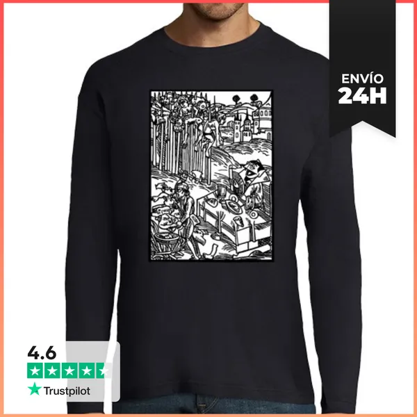 Camiseta Hombre Manga Larga El Conde Dracula LaTostadora
