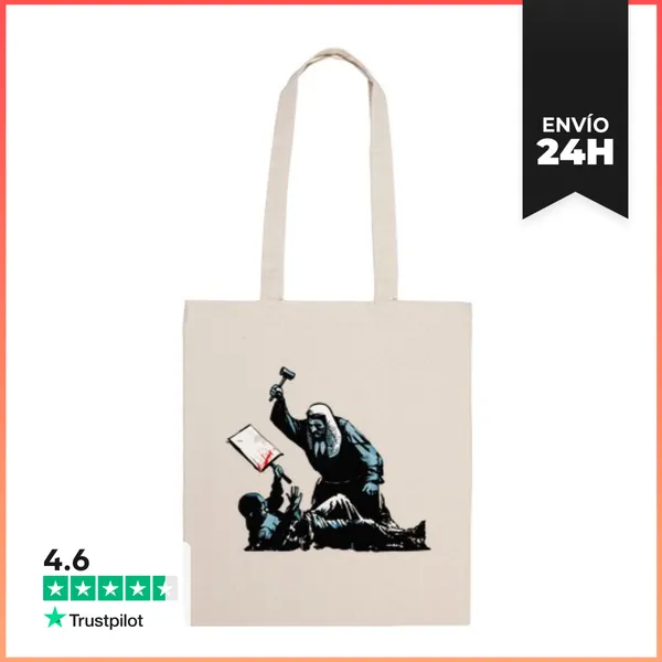 Bolsa De Tela Banksy Royal Courts Graffiti Tote Bag LaTostadora