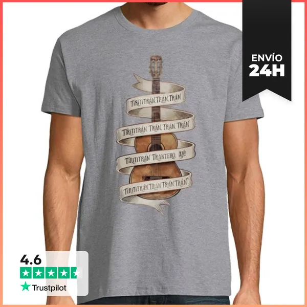 Camiseta Hombre Clásica Guitarra Flamenca Tirititran LaTostadora