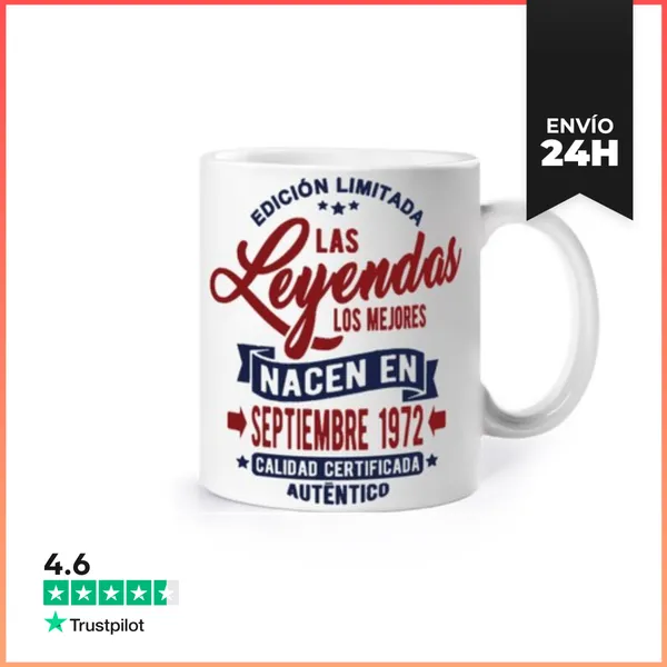 Taza Las Leyendas Nacen En Septiembre 1972 LaTostadora