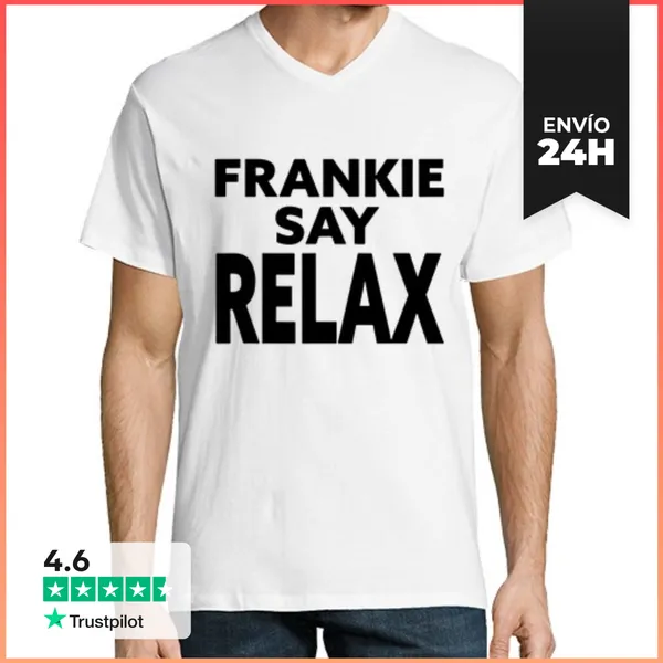 Camiseta Hombre, Cuello Pico Frankie Va A Hollywood LaTostadora