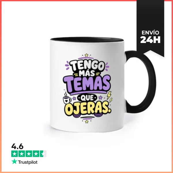 Taza De Colores Tengo Más Temas Que Ojeras LaTostadora