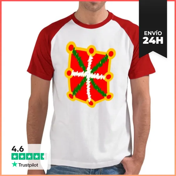 Camiseta Hombre, Estilo Béisbol Escudo Nafarroa LaTostadora