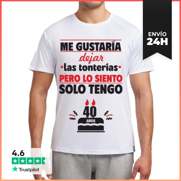 Camiseta Deportiva Hombre Solo Tengo 40 Años Cumpleaños 40
