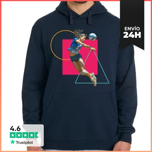 Sudadera Unisex Con Capucha Bolsa De Libero De Voleibol