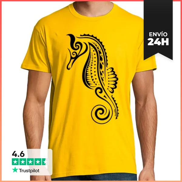 Camiseta Hombre Clásica Seahorse Tribal LaTostadora