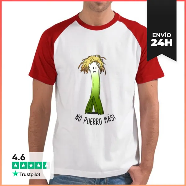Camiseta Hombre, Estilo Béisbol No Puerro Más - Camiseta Manga