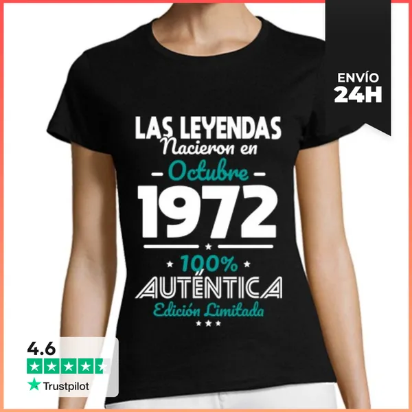 Camiseta Mujer Clásica 50 Años - Leyendas Octubre 1972