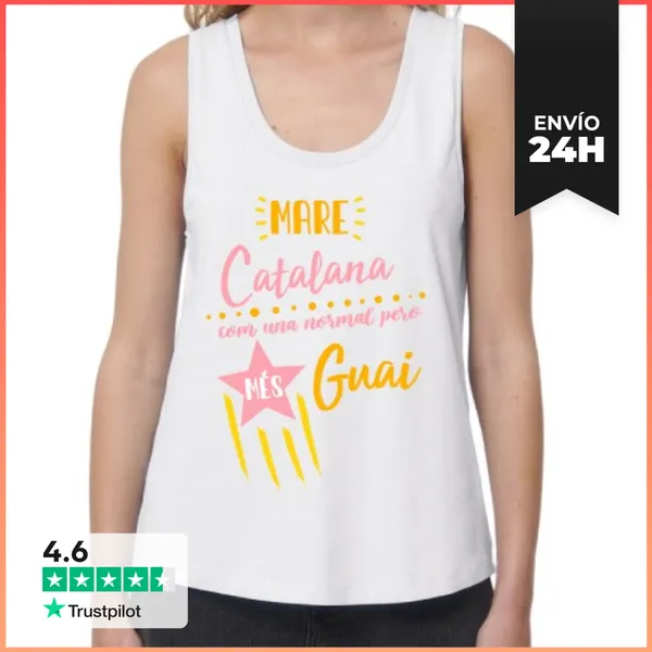 Camiseta Mujer Sin Mangas, Loose Fit Mare Catalana LaTostadora