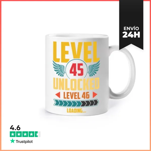 Taza LEVEL 45 UNLOCKED LEVEL 46 LOADING LaTostadora