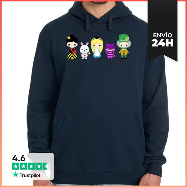 Sudadera Unisex Con Capucha Alice In Wonderland LaTostadora