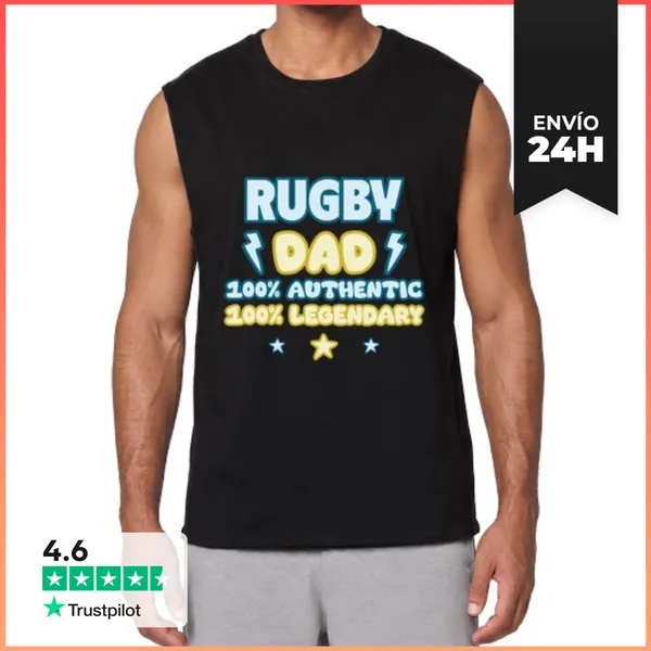 Camiseta Sin Mangas Papá Del Rugby Rugby Día Del Padre