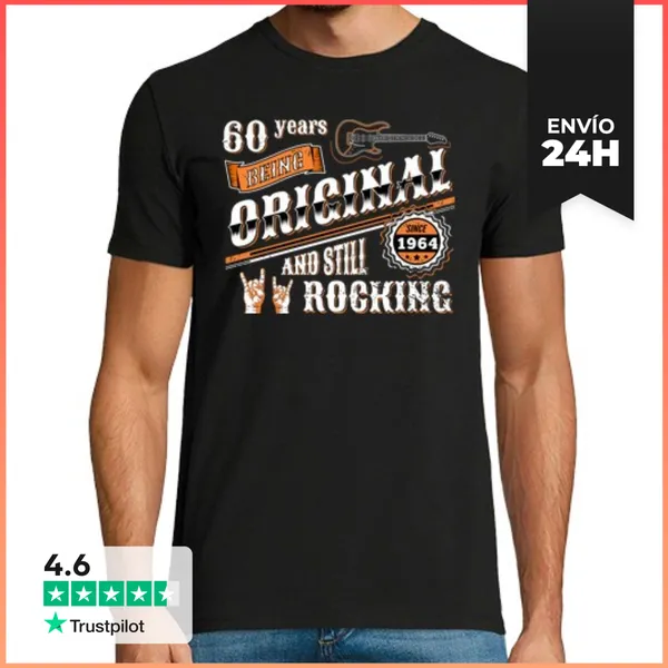 Camiseta Hombre Clásica 60 Years Being Orginal And Rocking 2024