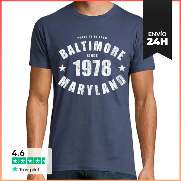 Camiseta Hombre Clásica Baltimore Maryland Since 1978 LaTostadora