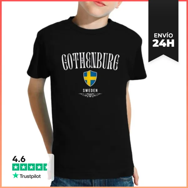 Camiseta Clásica Para Niños Amo Gotemburgo, Recuerdo De