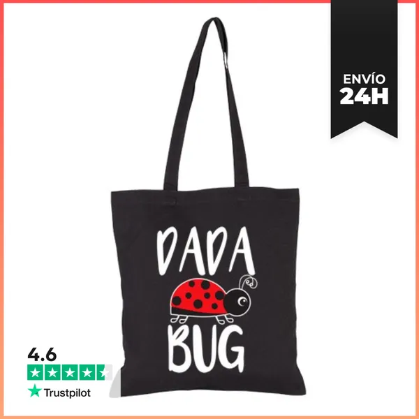 Bolsa De Tela Mensaje Dado Bicho Divertido Mariquita Papá
