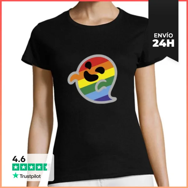 Camiseta Mujer Clásica Gaysper Fantasma Orgullo Gay LGTBI