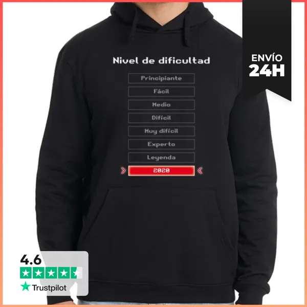 Sudadera Unisex Con Capucha Nivel De Dificultad 2020 LaTostadora