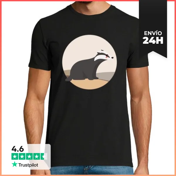 Camiseta Hombre Clásica Tejón Animal Y Naturaleza LaTostadora