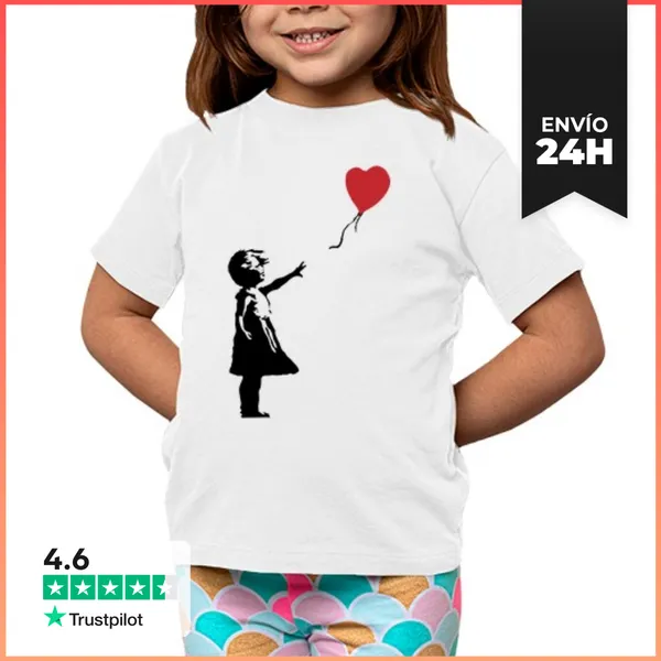 Camiseta Clásica Para Niños Girl With Balloon LaTostadora