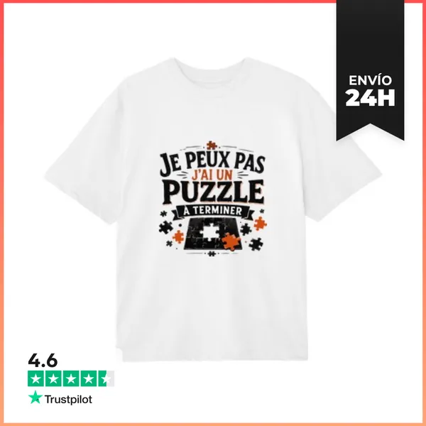 Camiseta Oversize No Puedo Tengo Un Rompecabezas Que Terminar