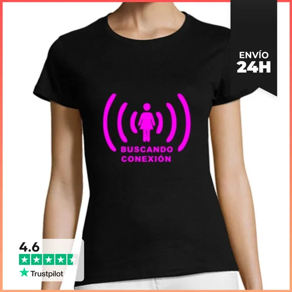 Camiseta Mujer Clásica Buscando Conexion (para Chica) LaTostadora