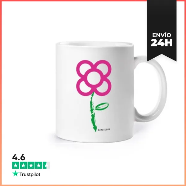 Taza Flor Panot Barcelona Morado LaTostadora