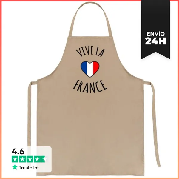 Delantal Viva Francia Corazón Bandera Francesa, Delantal De