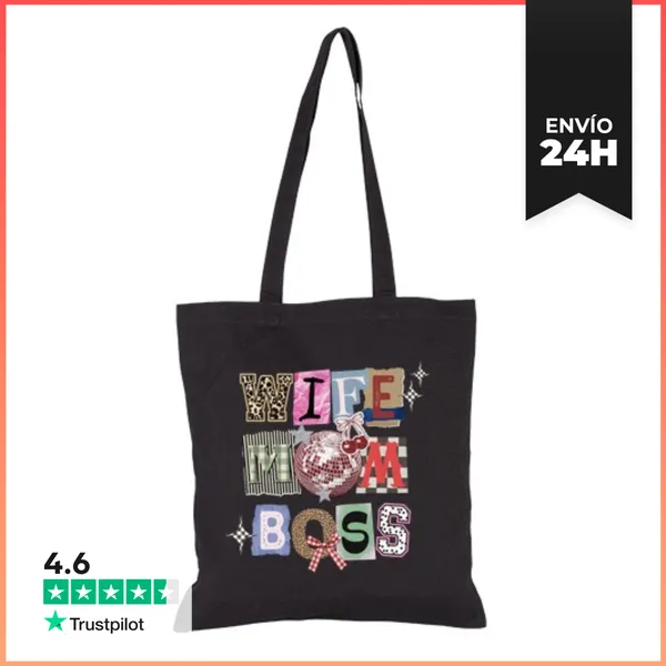Bolsa De Tela WIFE MOM BOSS COLLAGE LaTostadora