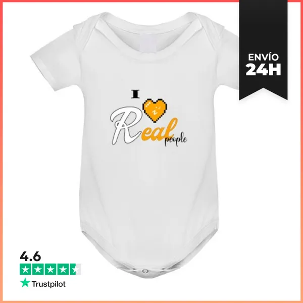 Body Bebé Regalo Bebe I Love Real People Chiste Matemático Con I