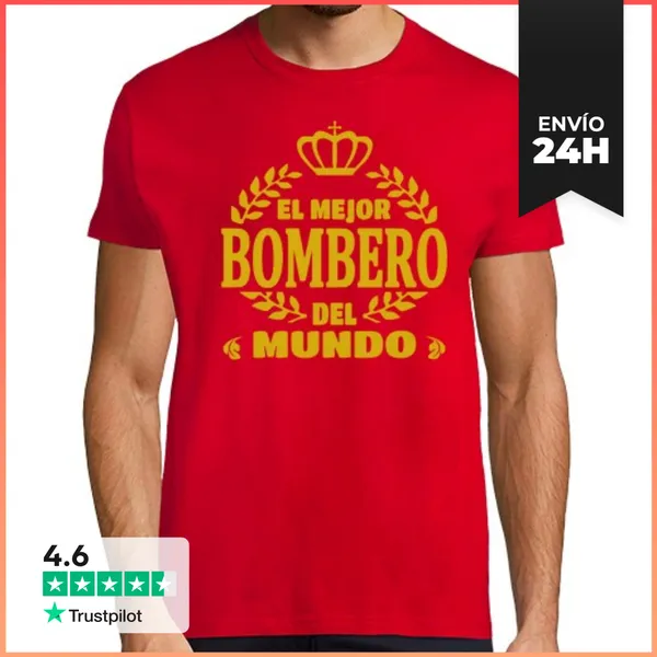 Camiseta Hombre Clásica El Mejor Bombero Del Mundo LaTostadora
