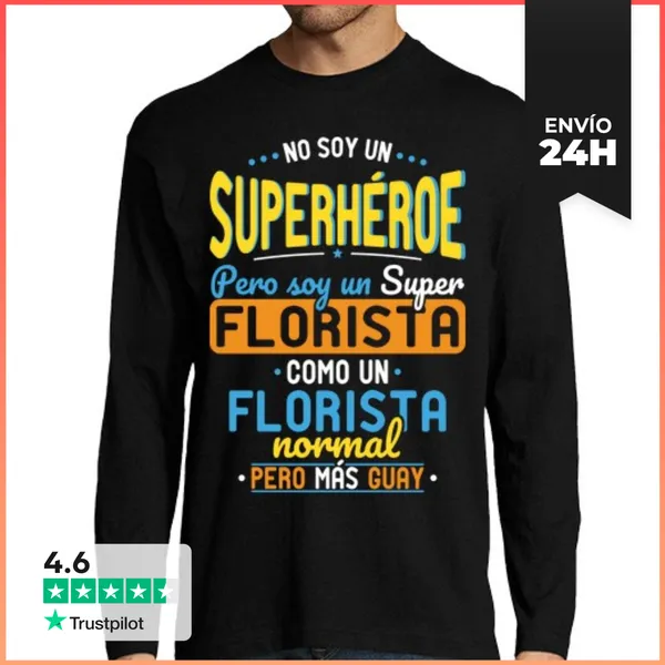 Camiseta Hombre Manga Larga No Superhéroe Pero Soy Un Super
