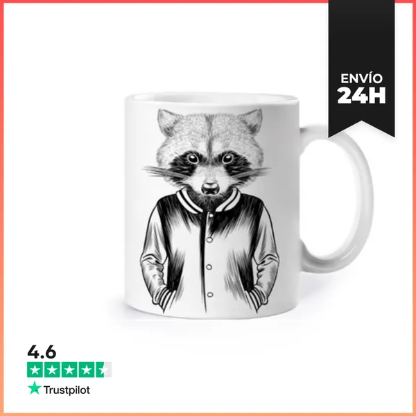 Taza Mapache Hipster LaTostadora
