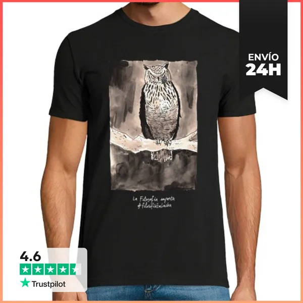 Camiseta Hombre Clásica Filosofía En Lucha, Hombre, Negro