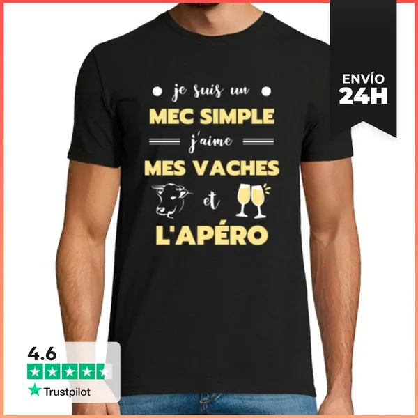 Camiseta Hombre Clásica Chico Sencillo Vacas Humor Vaca