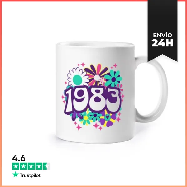 Taza Groovy 1983 Mujer 40 Años Cumpleaños LaTostadora