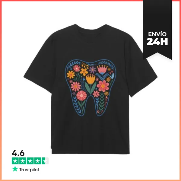 Camiseta Oversize Dentista Consultorio Dental Moda Boho Mujer