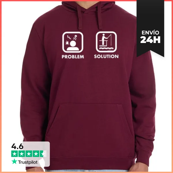 Sudadera Unisex Con Capucha Problem Solution Fish LaTostadora
