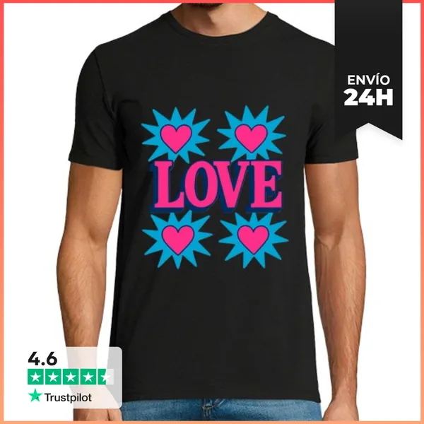 Camiseta Hombre Clásica Amor - Amor - San Valentín - Corazón