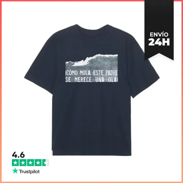 Camiseta Oversize Cómo Mola, Este Padre Se Merece Una Ola