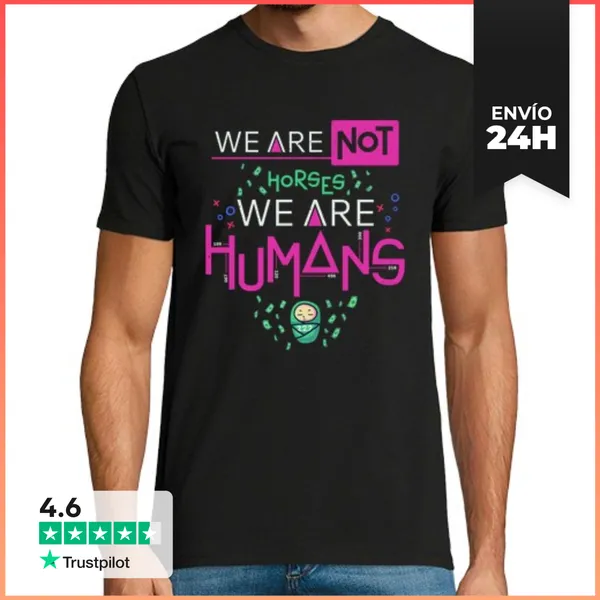Camiseta Hombre Clásica We Are Humans El Juego Del Calamar